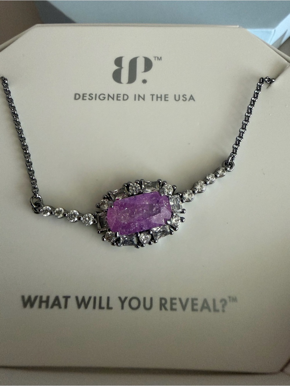 Bomb Party “Jewel Of The Dawn” Necklace | Lavender Ice CZ | Hematite